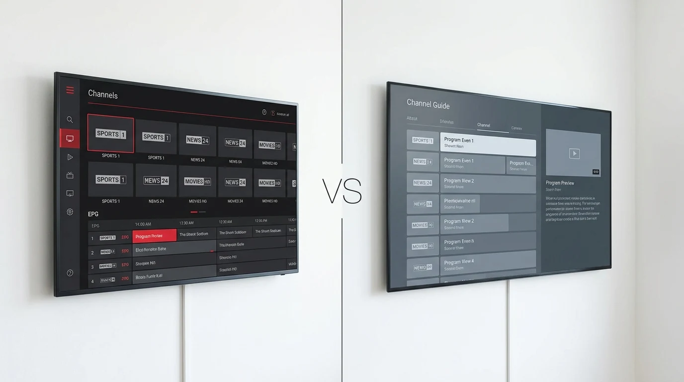 Comparativo visual entre apps de streaming — IPTV Smarters Pro e alternativas disponíveis no UnikaPlus