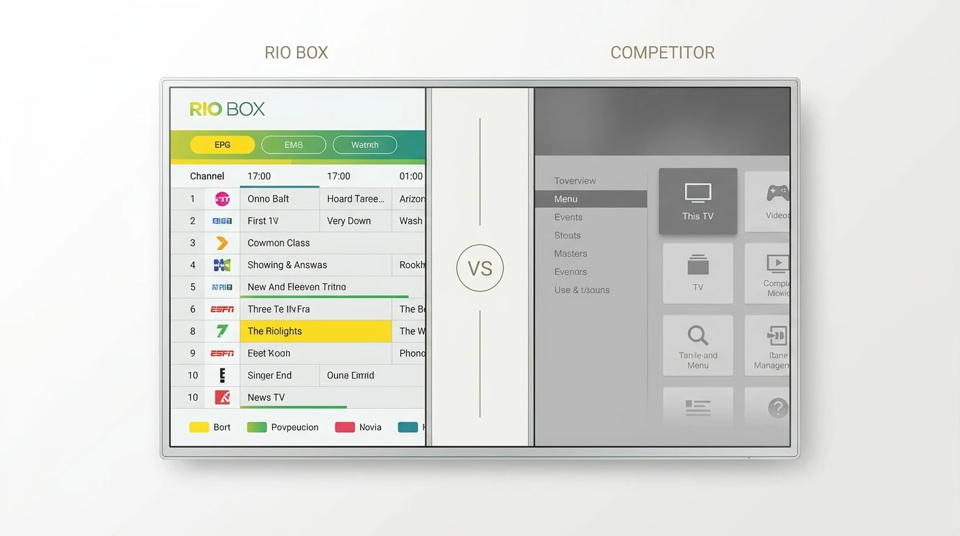 Comparativo visual entre apps de streaming — Box e alternativas disponíveis no UnikaPlus