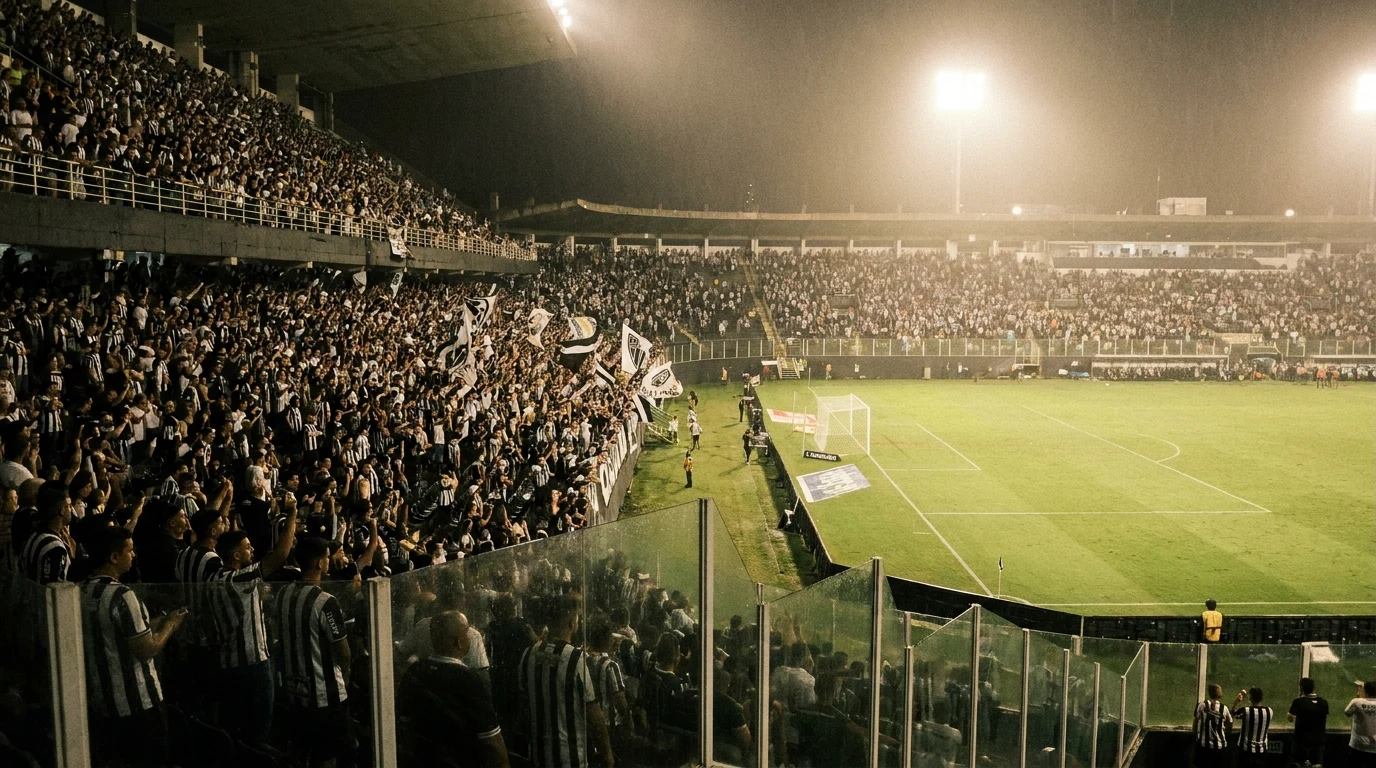 Transmissão ao vivo de futebol do Botafogo na Smart TV — interface de app de streaming com campo iluminado