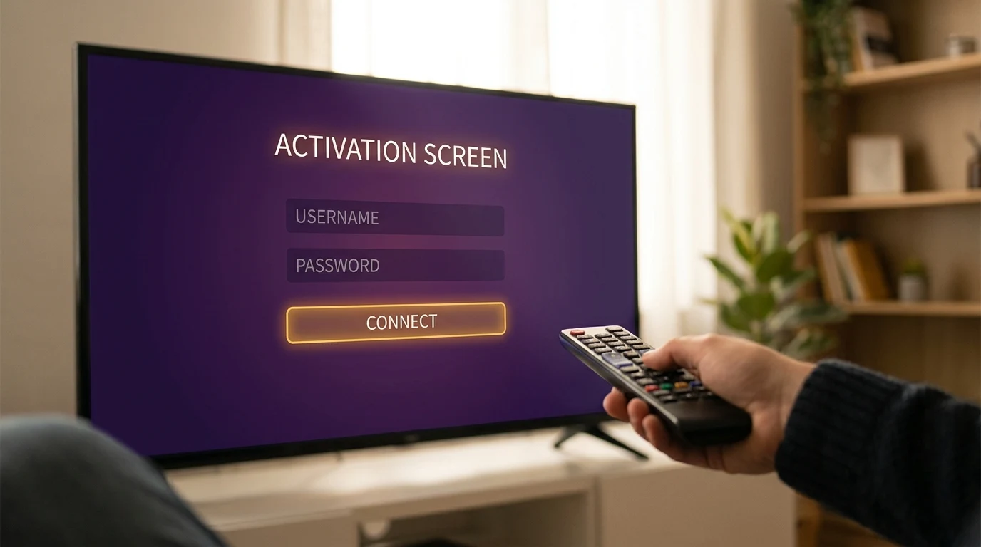 Tela de ativação do Lazer Play no Smart TV LG — campo de código destacado em âmbar com instruções